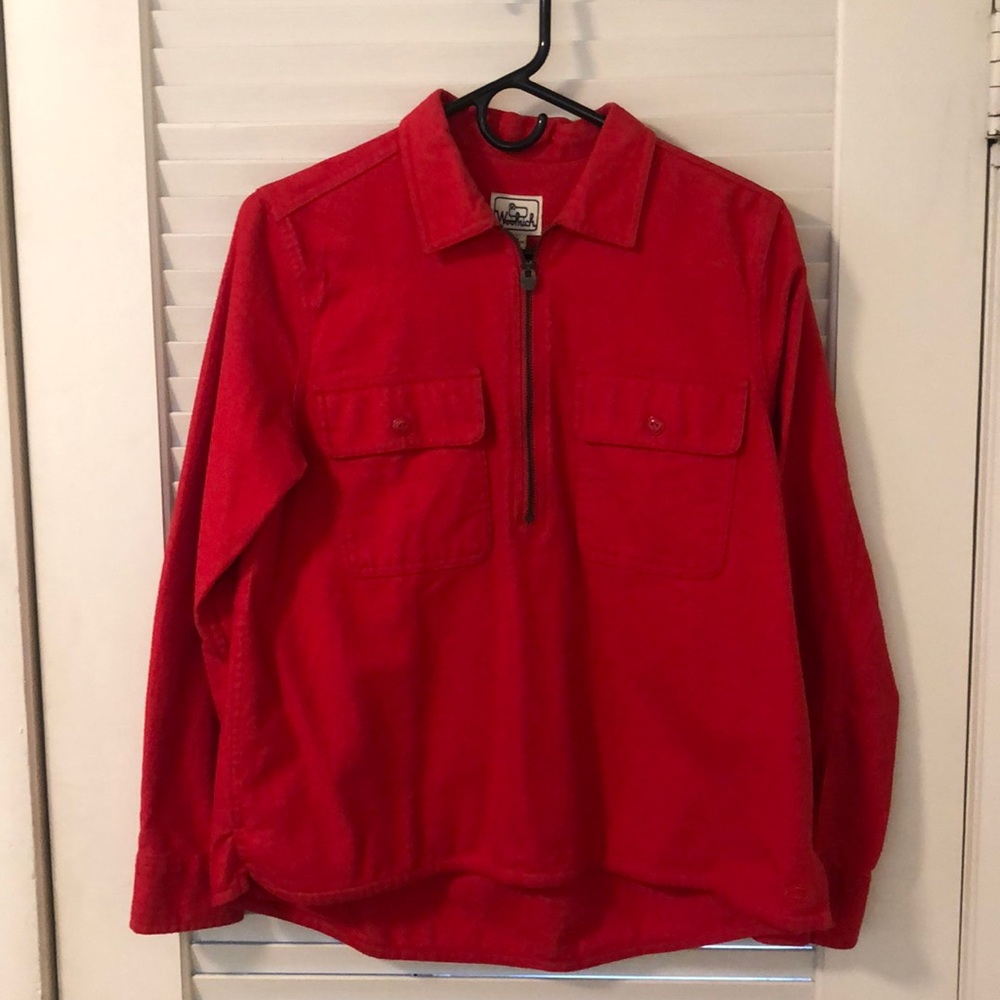 Woolrich Red Wool Half-Zip